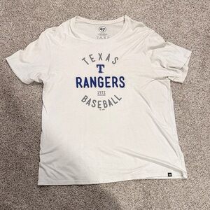 '47 Texas Rangers White Tee with Blue & Gray Logo